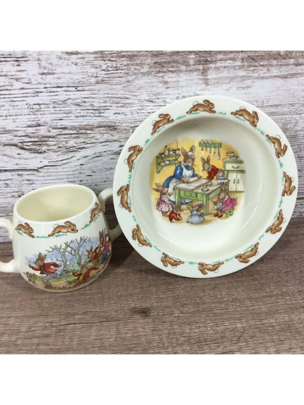 Bunnykins Royal Doulton Fine Bone China Cup & Bowl Set Kitchen & Play Designs
